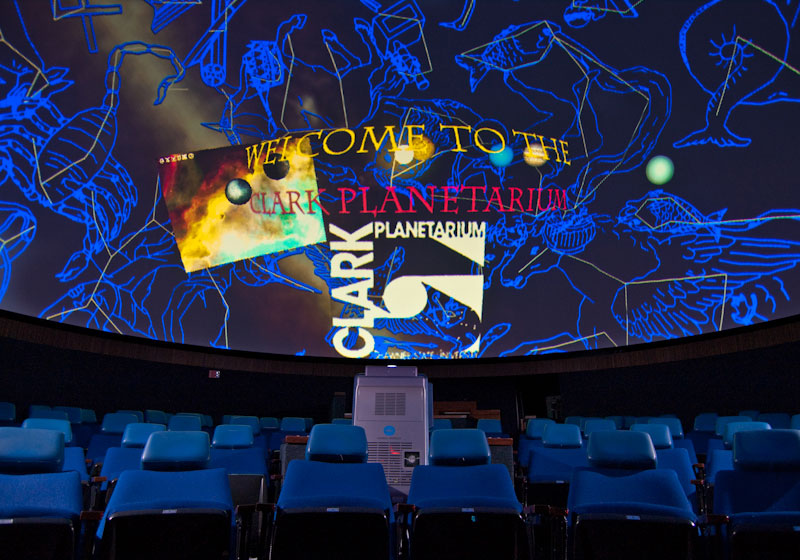 planetarium screen with images of constellations